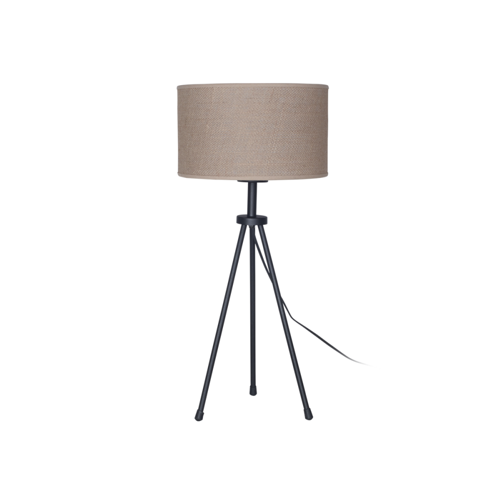 LAMPARA DE MESA NEGRA 3 PATAS C/PANTALLA NEGRA 7800-02